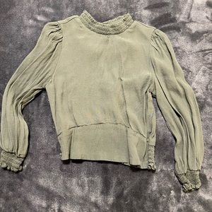 Little girl olive green blouse. Size 6/6x.